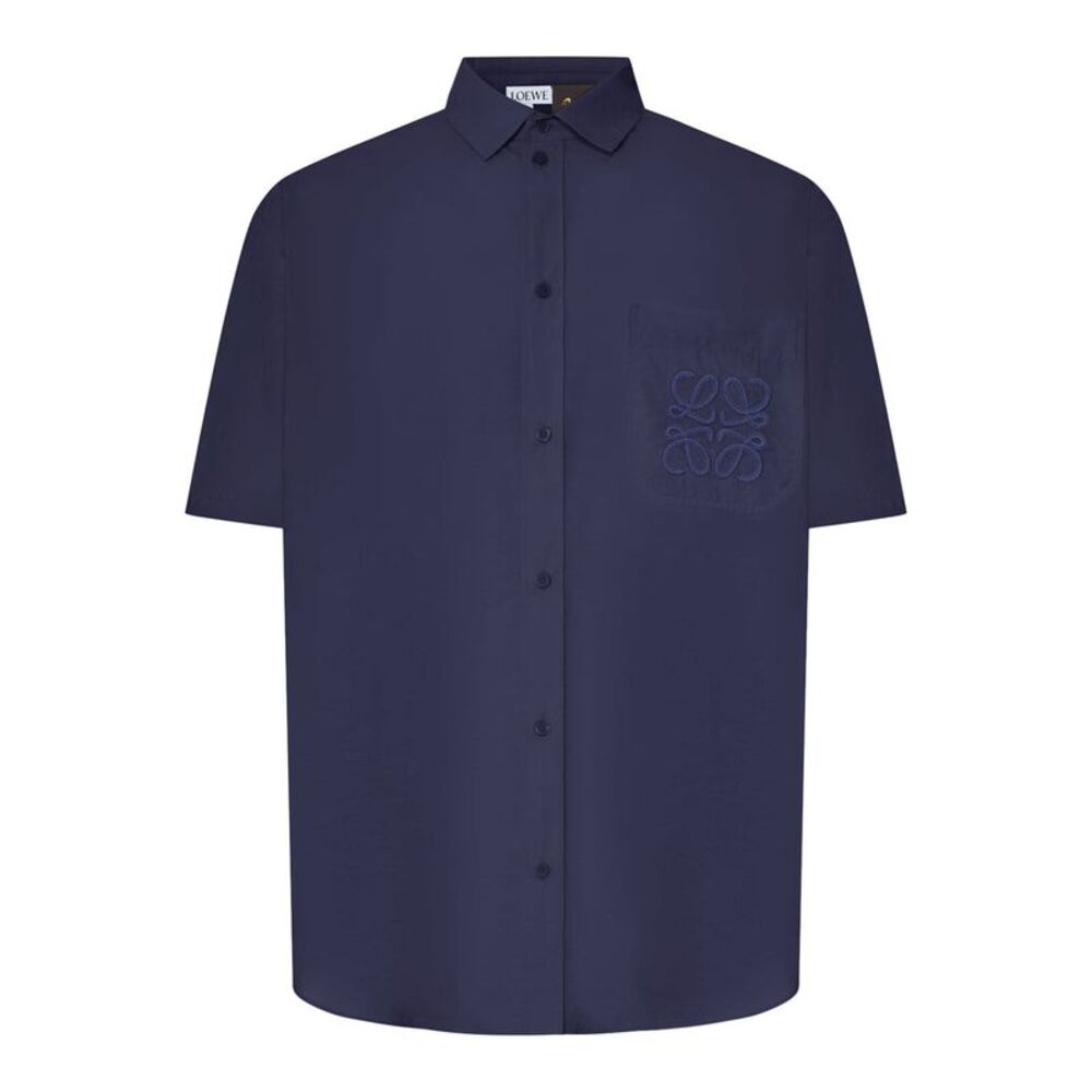 Loewe X Paula`S Ibiza Men Short-Sleeved Textured Poplin Shirt